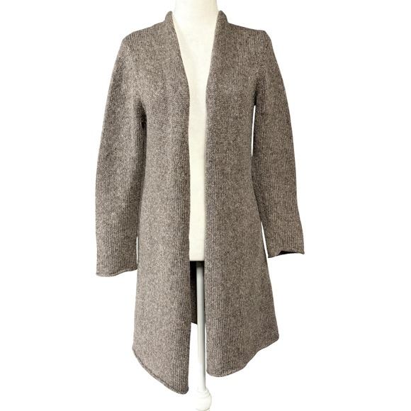 Eileen Fisher Sweaters - Eileen Fisher Cardigan Sweater Womens Petite Medium Brown Gray Open Front Duster